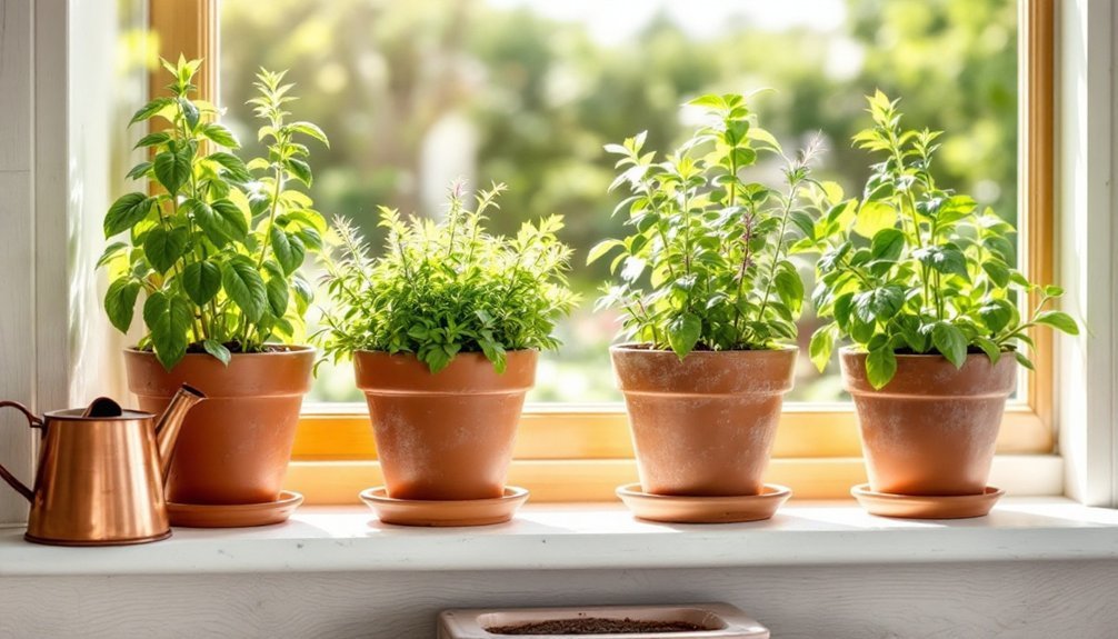 thriving window sill herb gardens