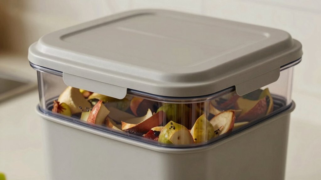 airtight odor containment countertop bin