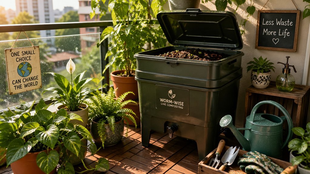 balcony worm bin placement guide