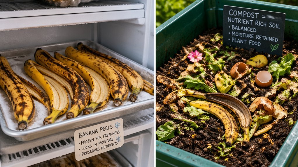 banana peels balance moisture nutrients aeration