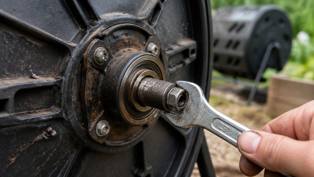 bearing and axle free properly aligned