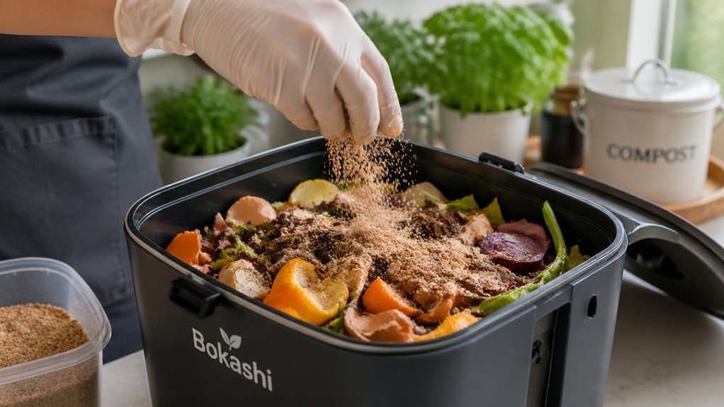 bokashi scraps fermenting starter
