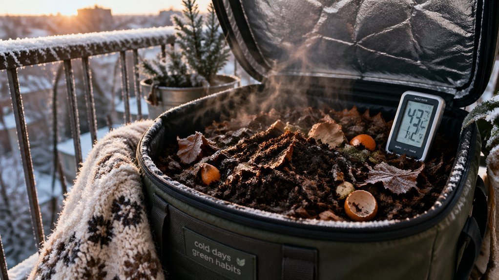 center pile thermometer for winter composting