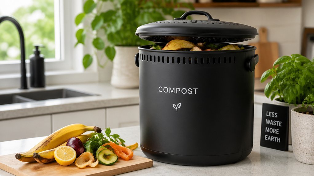 compact movable bin near sink with vented lid