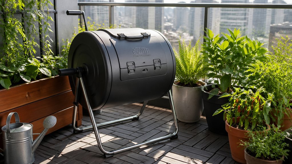 compact rotating balcony compost bin benefits