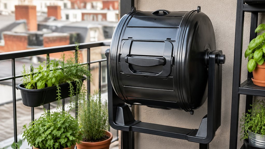 compact side tilt tumbler with leveling base