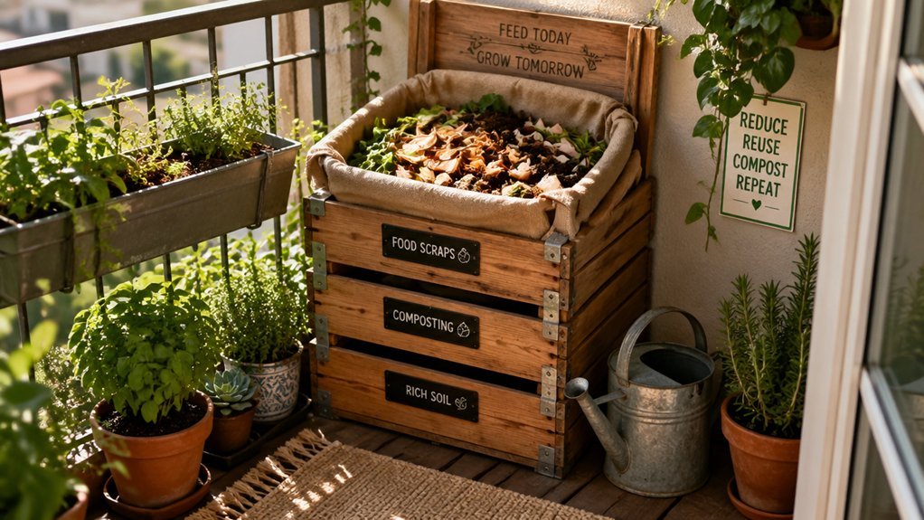easy access balcony compost station