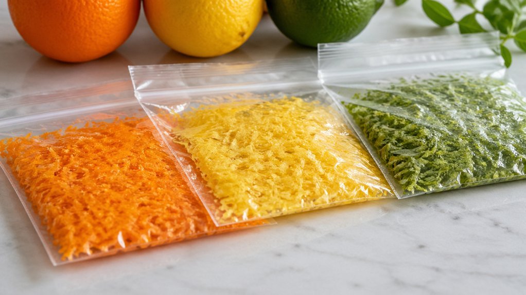 freeze citrus zest airtight label and date