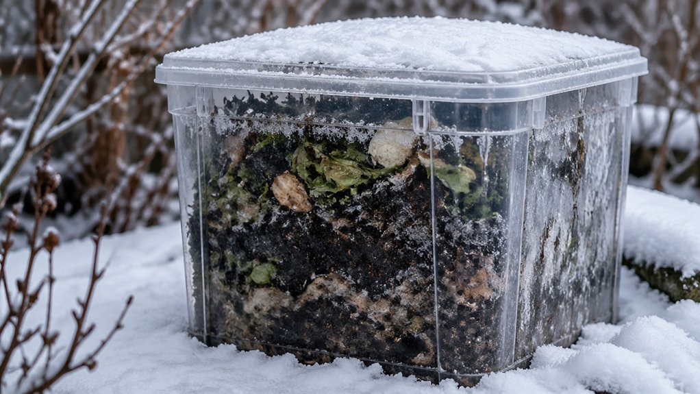freezing compost aids moisture management