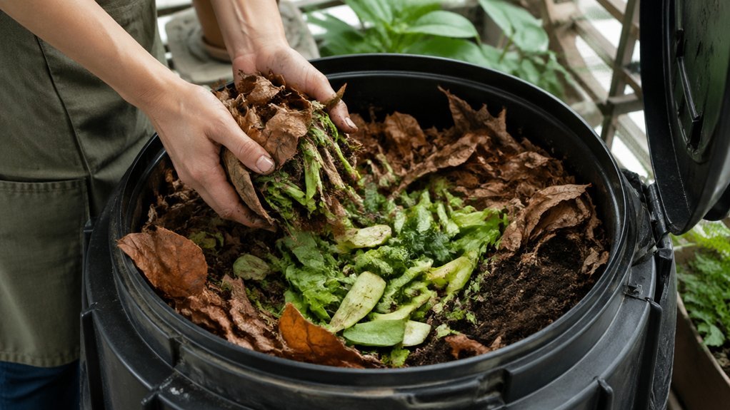 greens and browns balance moisture