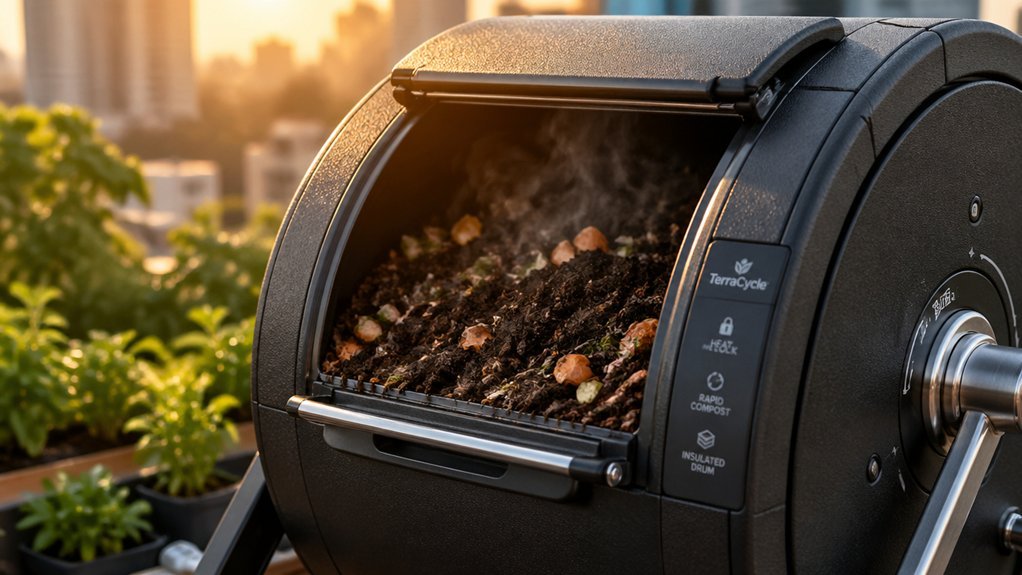 hot compost in rotating bins