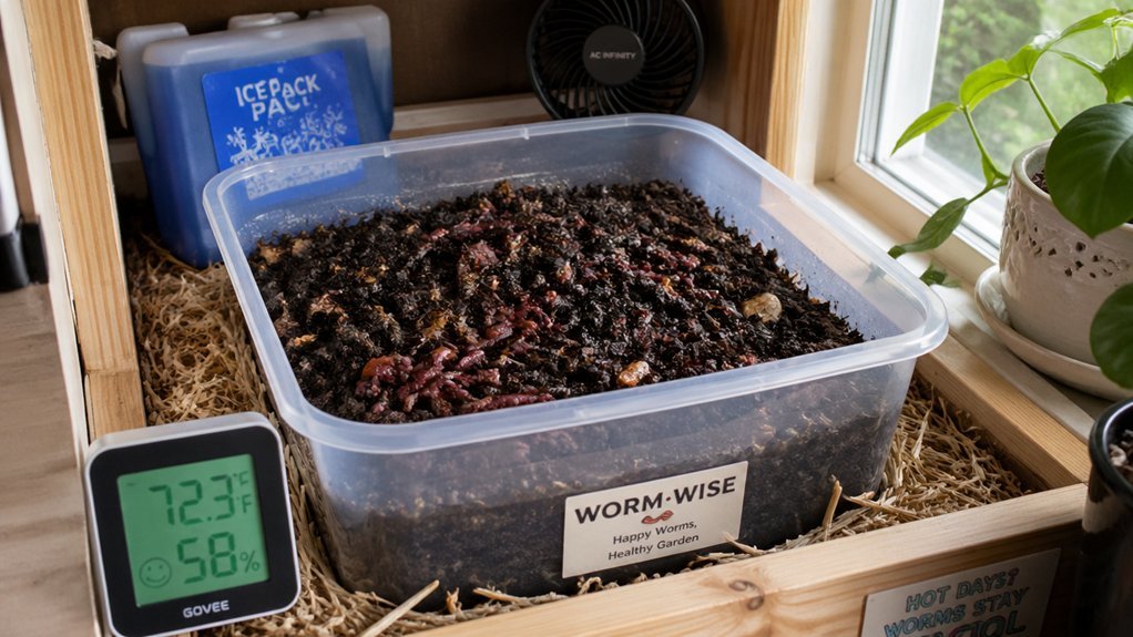ideal worm temperature 15 25 c