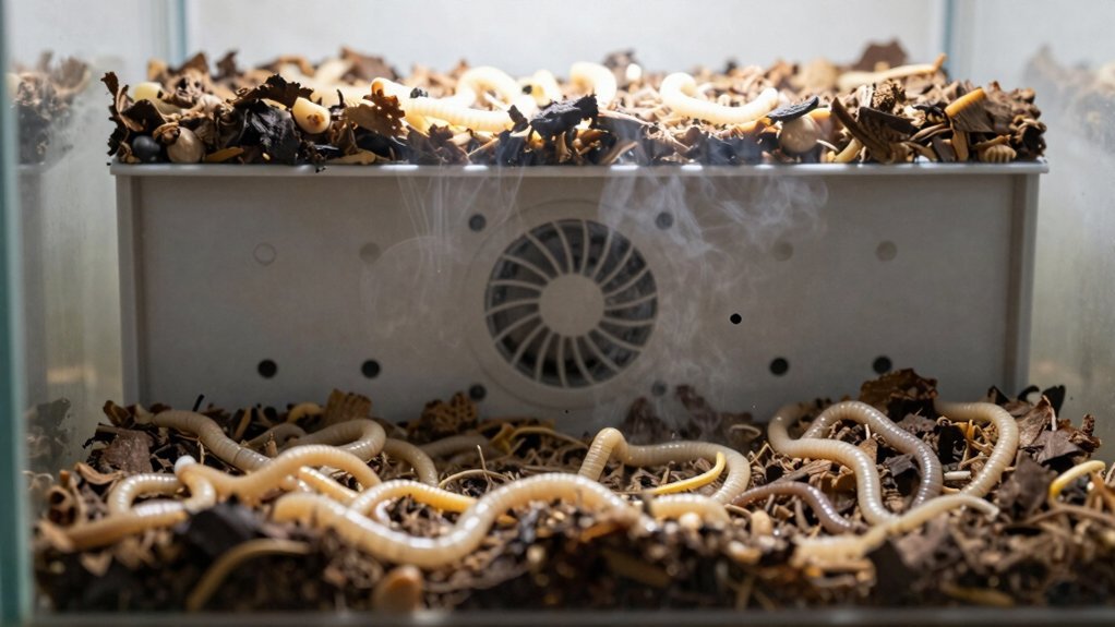 indoor worm bin airflow optimization