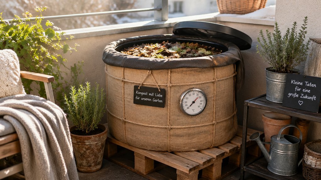 insulate balcony compost bin effectively