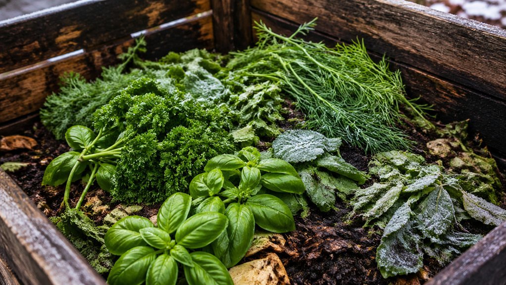 low salt frozen herbs for compost