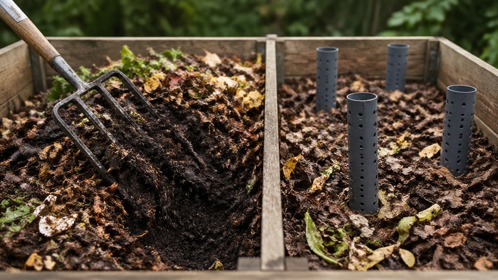 regular turning or passive aeration