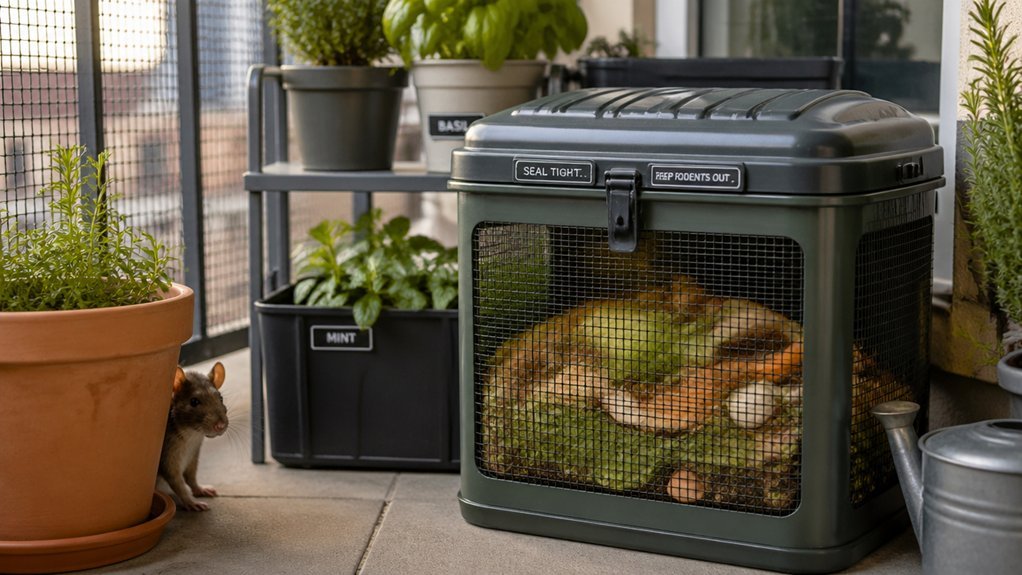secure vermin resistant balcony composting
