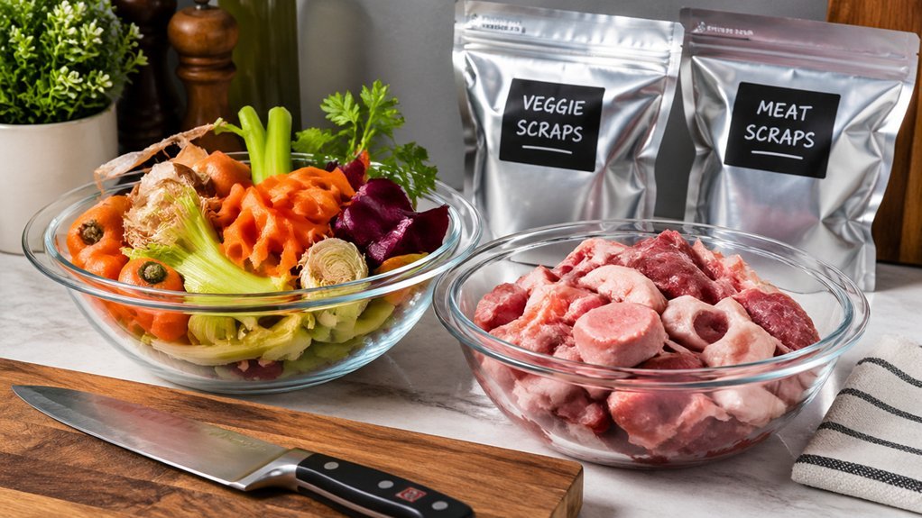 separate meat and vegetable scraps