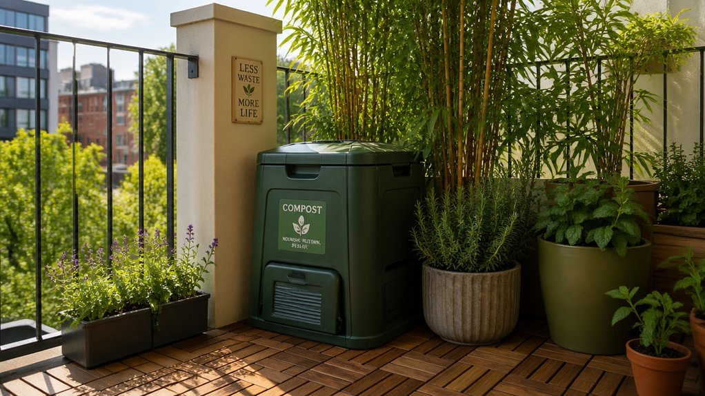 shielded level shaded compost corner