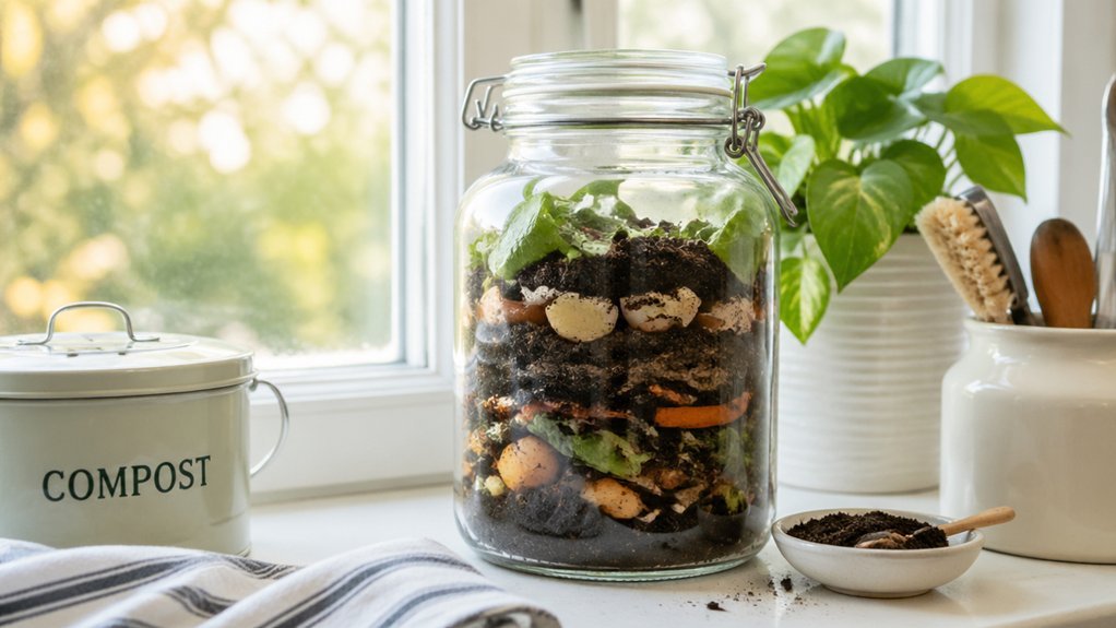 small accessible window sill compost bin