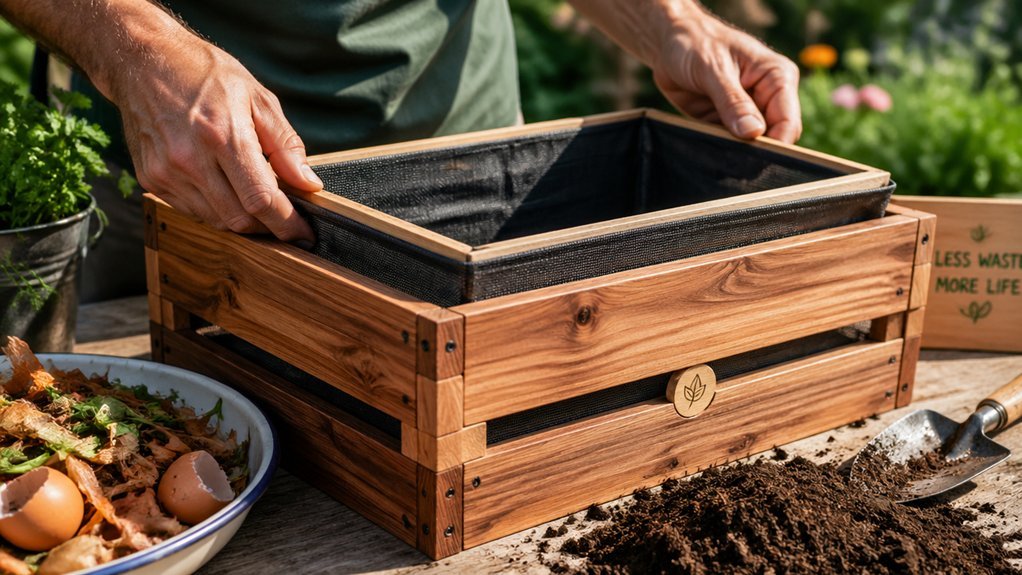 sturdy window frame composting enclosure