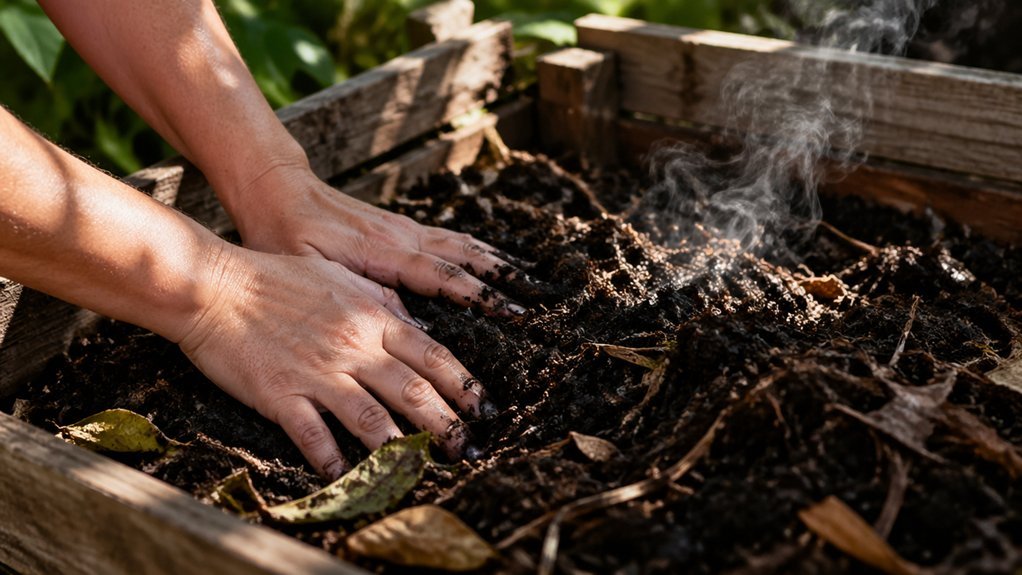 tactile compost heat progression monitoring