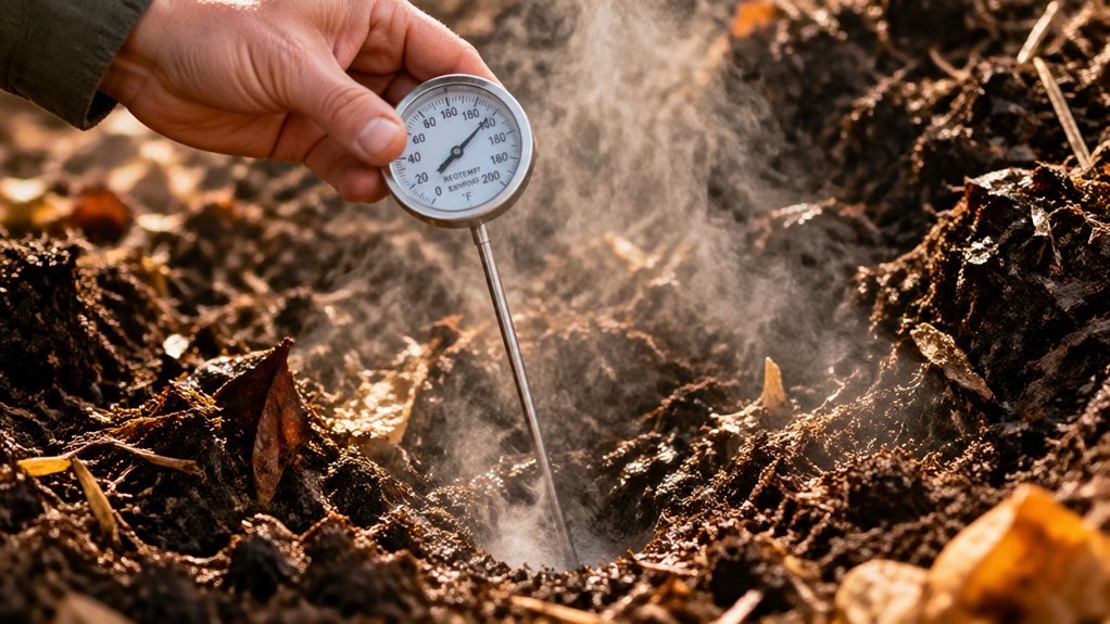 temperature gradient identifies hottest compost zone