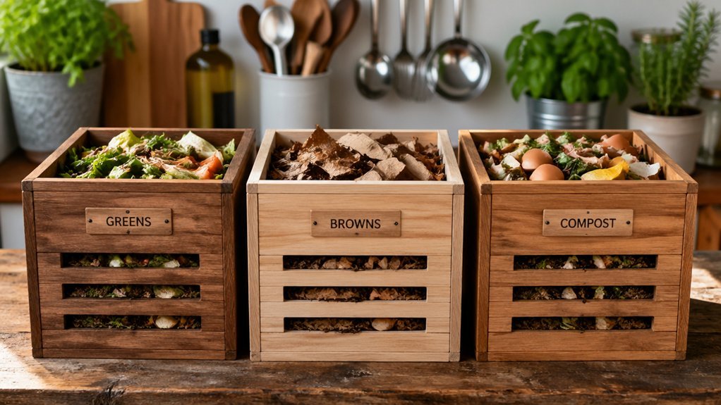 three diy ventilated compost bins