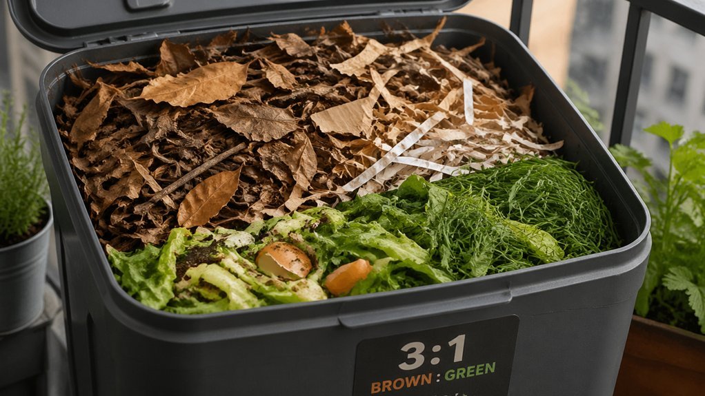 Why Small-Space Composting Needs 3:1 Brown-Green Ratio