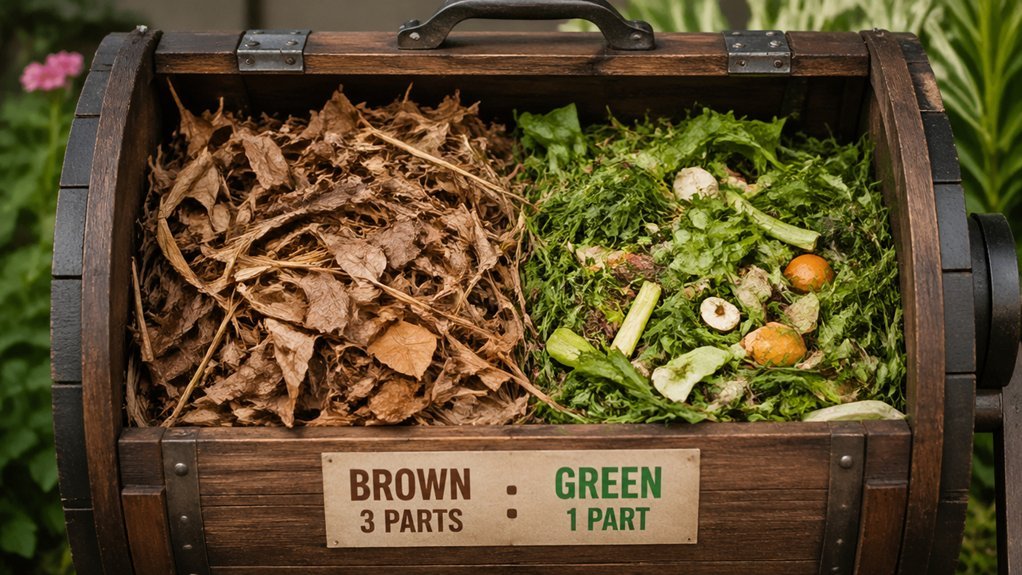 three to one browns to greens composting balance