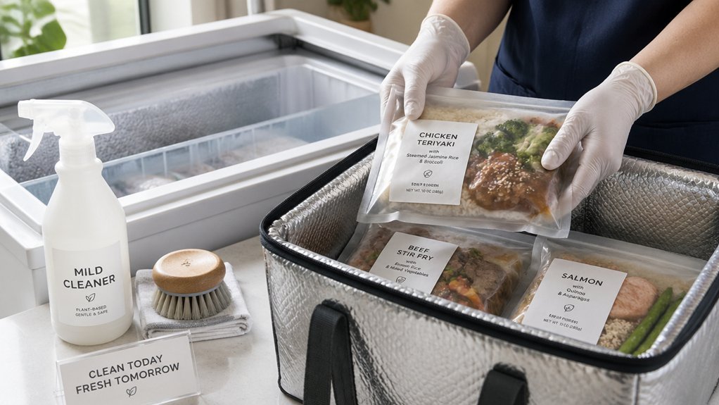 transfer frozen packs to outdoor bin odorlessly
