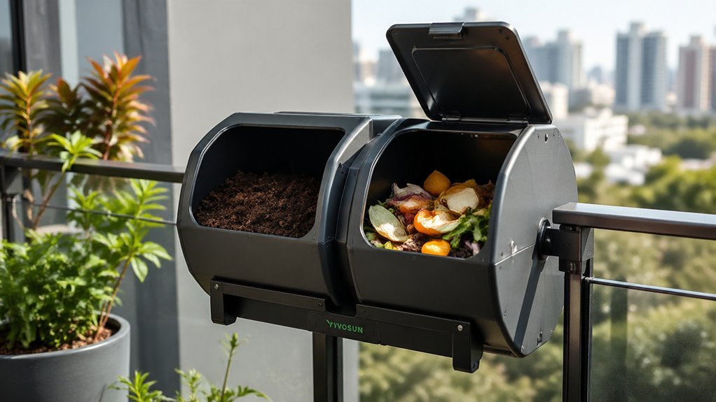 two chamber balcony compost setup