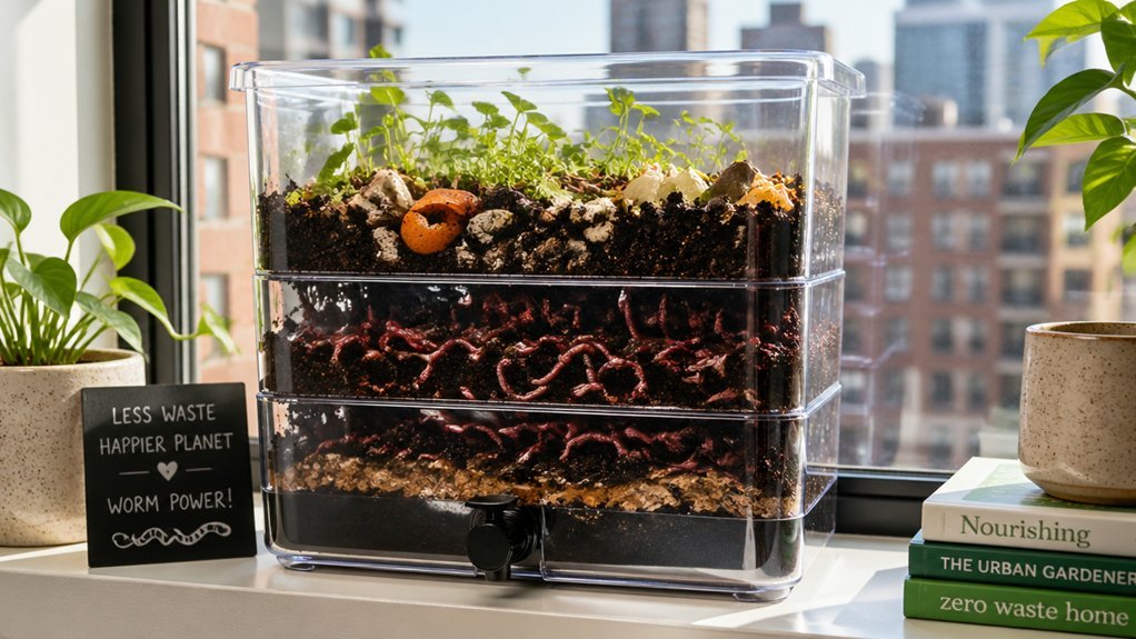 window worm composting suits small apartments