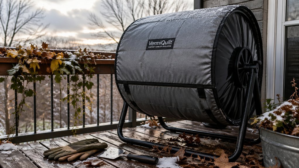 winter balcony compost tumbler care and aeration