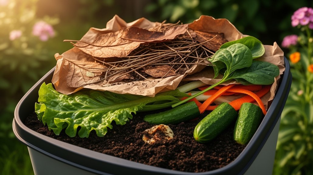 brown green ratios small space composting