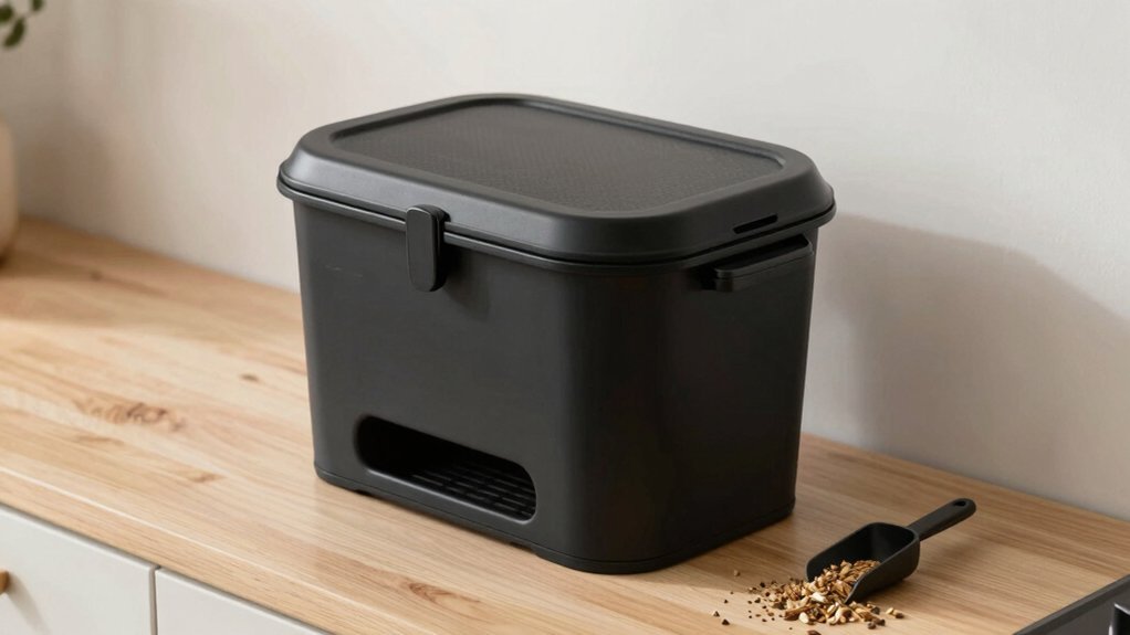 compact small space bokashi bin setup