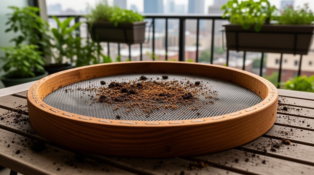 diy mesh sifter apartment compost screener