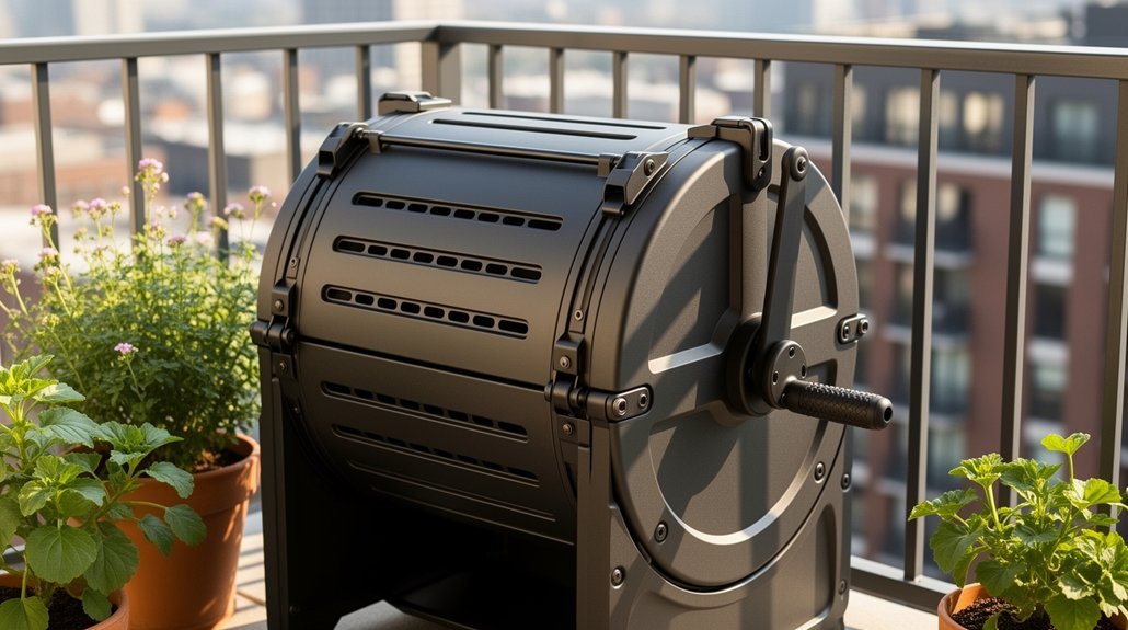 enclosed tumblers reduce balcony odor pests