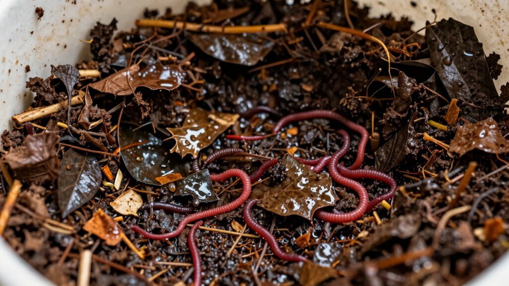 excess moisture harms worm bin