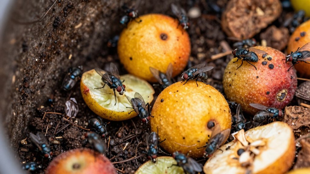 fruit flies crave damp green compost