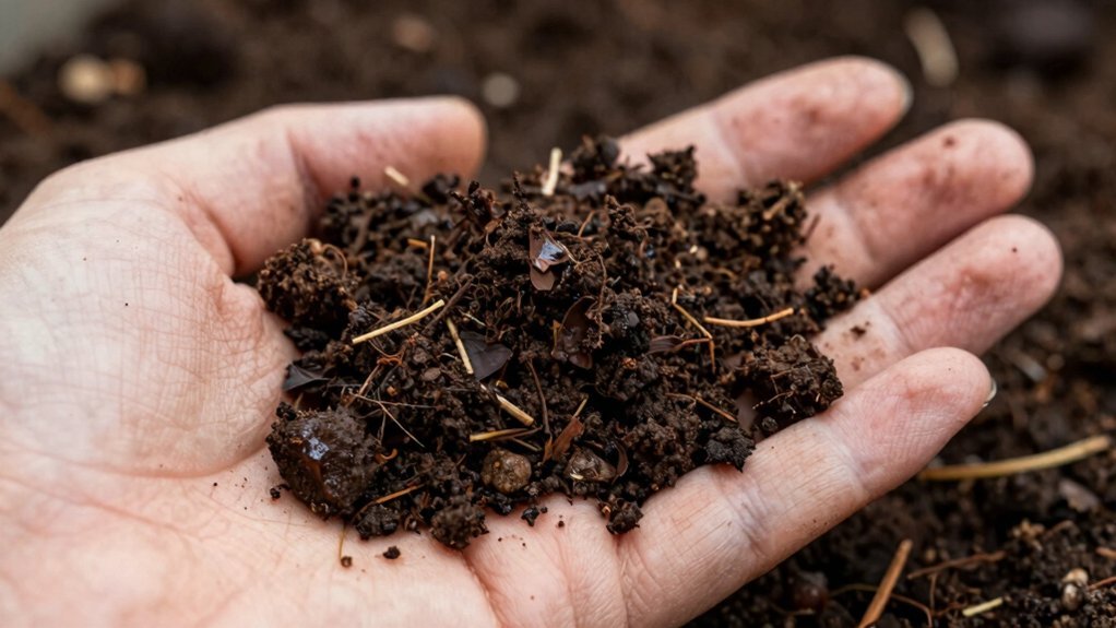 hand squeeze moisture test for compost