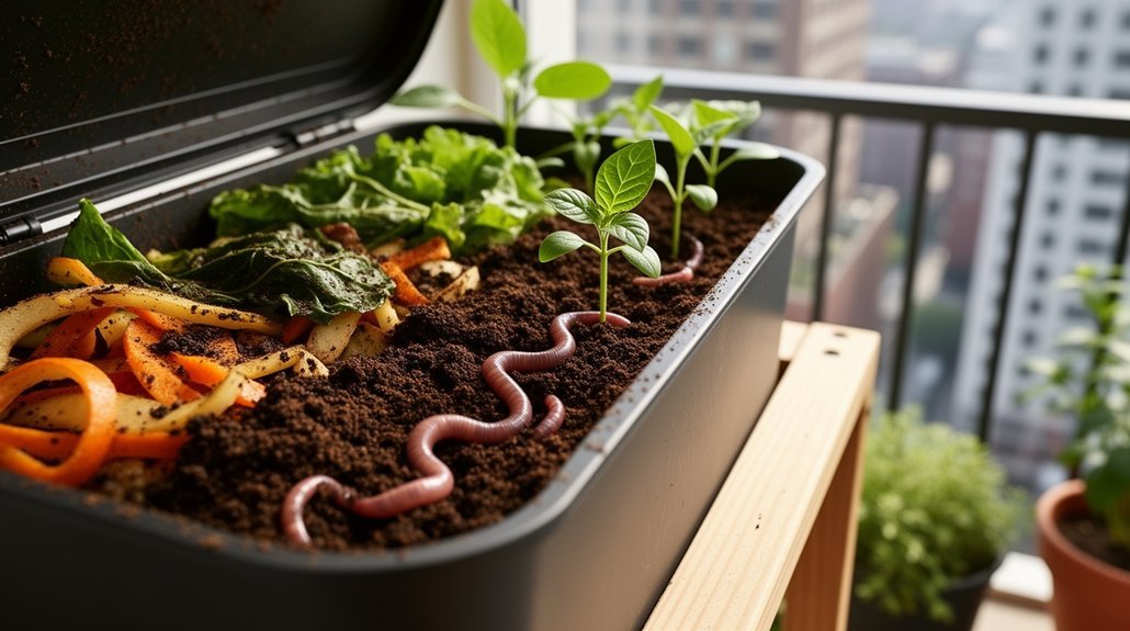 harvesting vermicompost in tight space