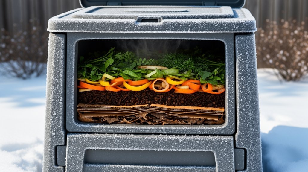 insulated lidded bin composting strategy