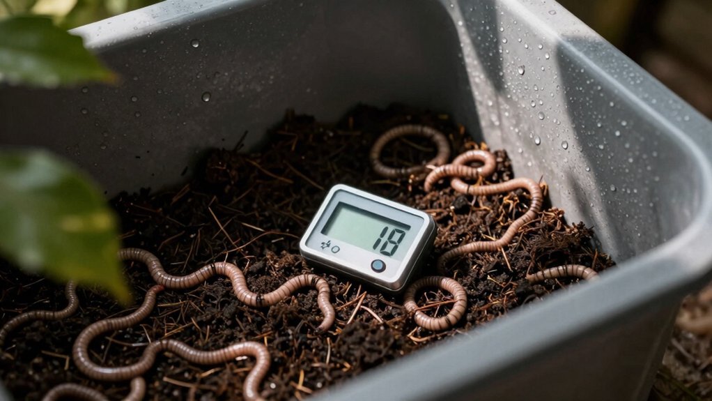 keep worm bin temperature safe