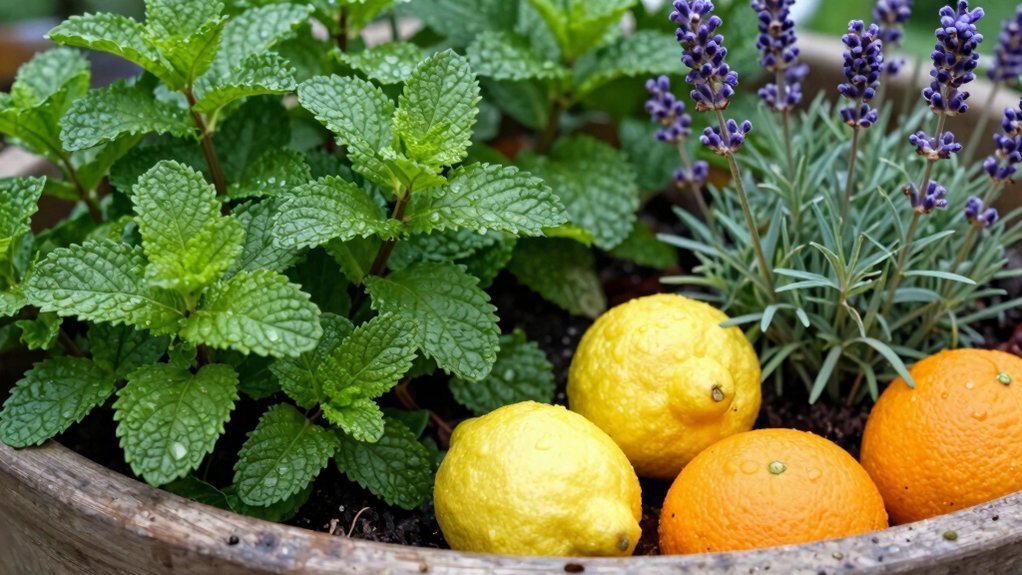 mint lavender citrus deter pests
