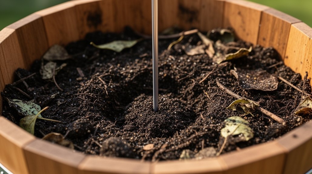 probe length matches bin depth for accurate compost heat