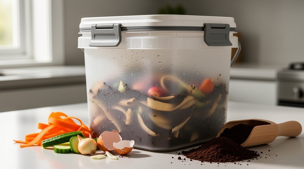 sealed buckets ferment scraps efficiently