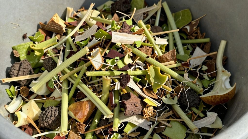 shred large bits for faster composting