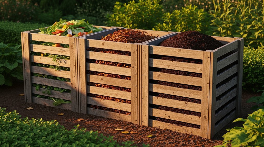 three bay batch composting system