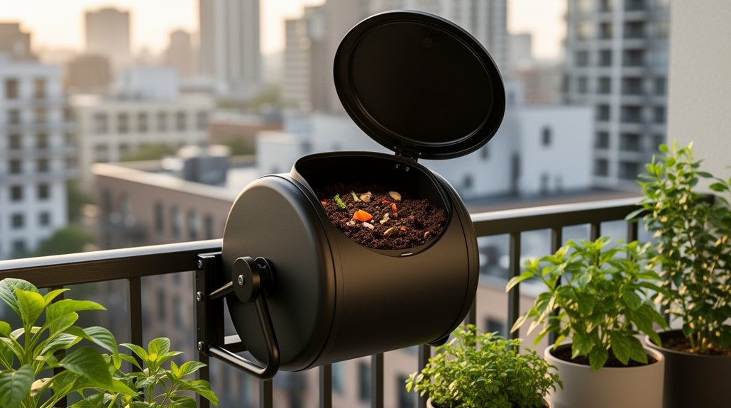 tumbling composters accelerate decomposition on balconies